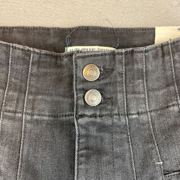 We the Free People Jayde Flare Bell Bottom Jeans Woimens Sz 25 Black Denim - Picture 6 of 12